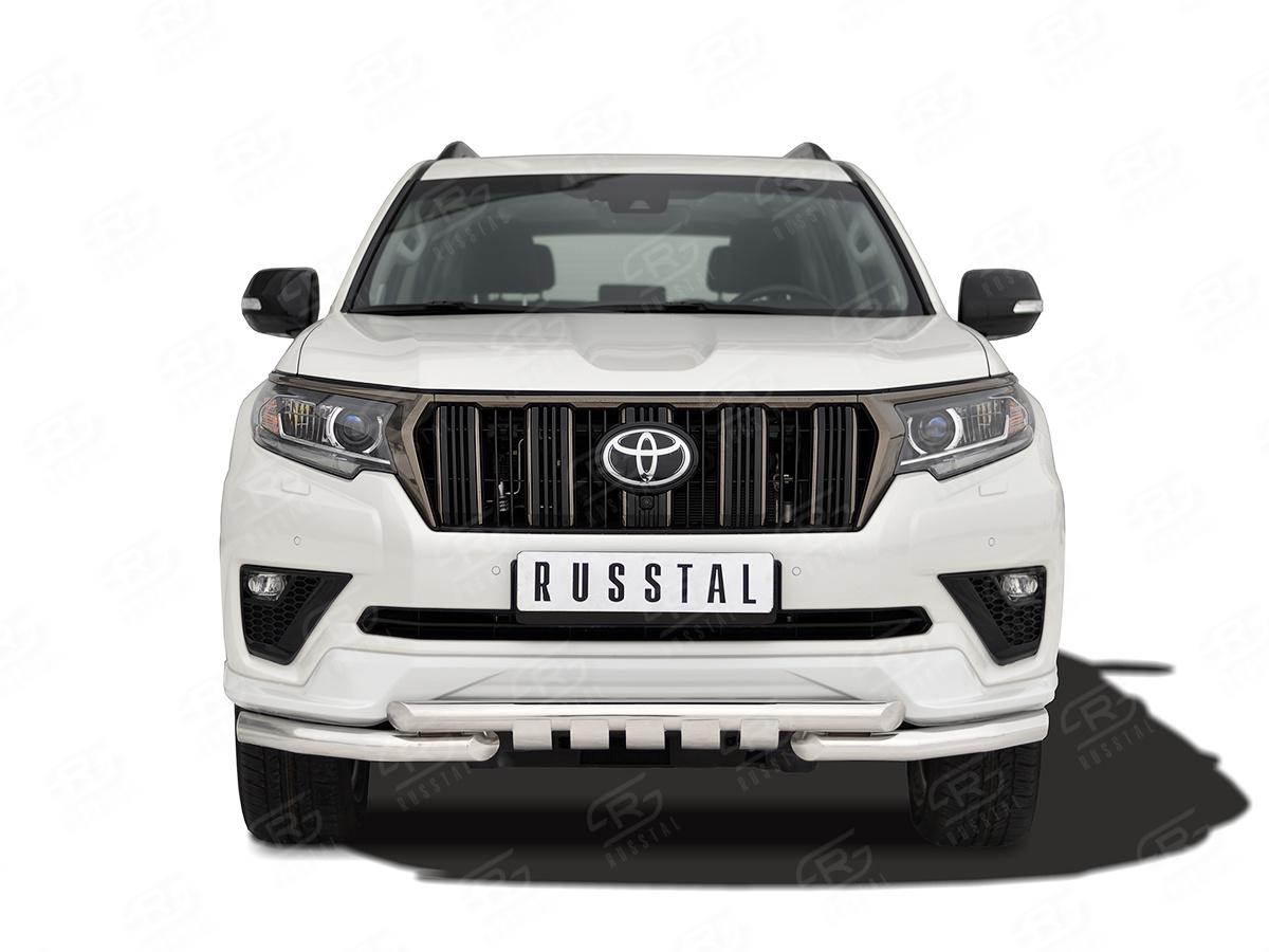 TOYOTA LC PRADO 150 BLACK ONYX 2020- Защита переднего бампера d57 секции-d57 уголки+клыки LCPZ-003548