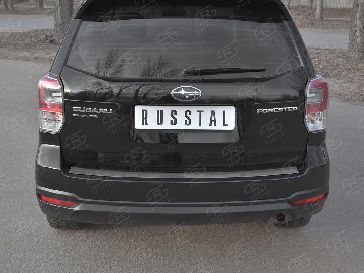 SUBARU-FORESTER(SJ)-2016-2018-Накладка-на-задний-бампер-RUSSTAL-(нерж.,-зеркало)-SUFN-003352, Slitkoff