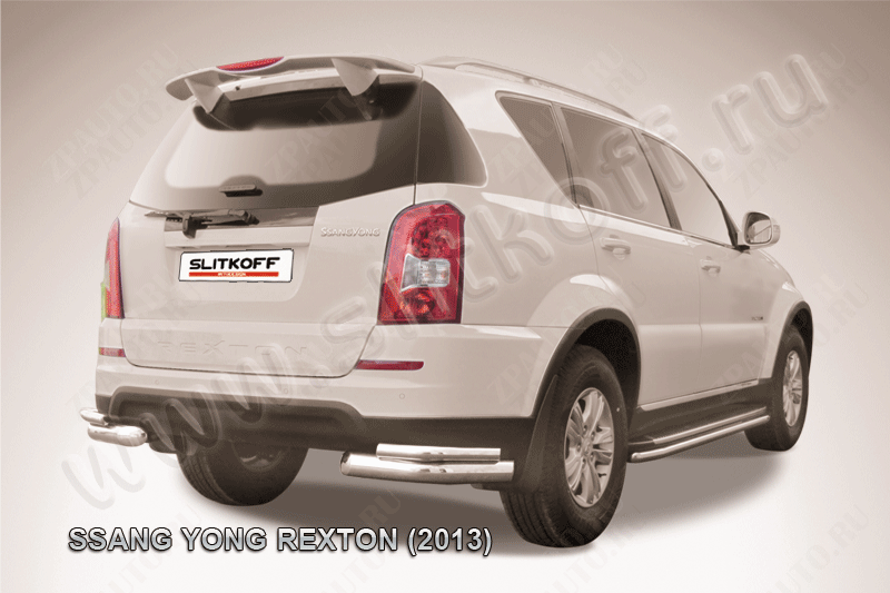 Уголки d76+d42 двойные SsangYong Rexton (2012-2017) Black Edition, Slitkoff, арт. SSRN010BE