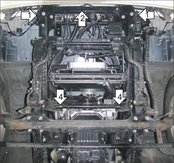 Защиты Грузовые Motodor (Радиатор), 2 мм, Сталь для Hino 300 XZU 423 Euro 3 2010- арт. 23301