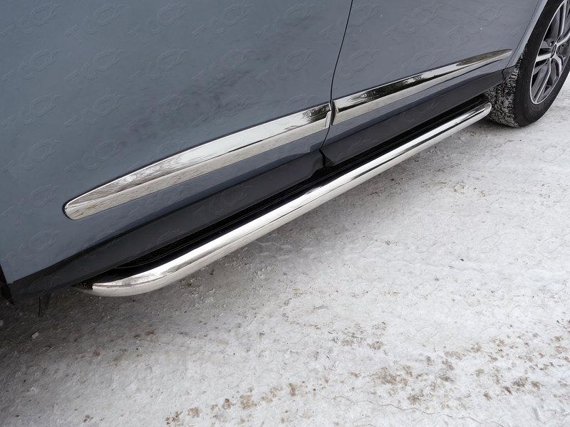 Пороги с площадкой (нерж. лист) 60,3 мм для автомобиля Infiniti QX 60 2016-, TCC Тюнинг INFQX6016-21