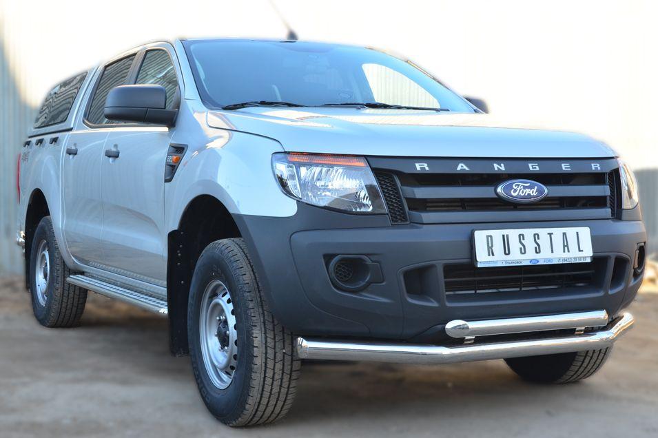 Пороги труба d42 с листом для Ford Ranger 2012, Slitkoff FRL-001300