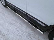 Пороги овальные с накладкой 75х42 мм для автомобиля Chery Tiggo 5 2014-, TCC Тюнинг CHERTIG514-10