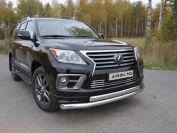 Защита передняя нижняя (двойная) 76,1/75 мм для автомобиля Lexus LX 570 Sport 2014-2015, TCC Тюнинг LEXLX570SP14-01