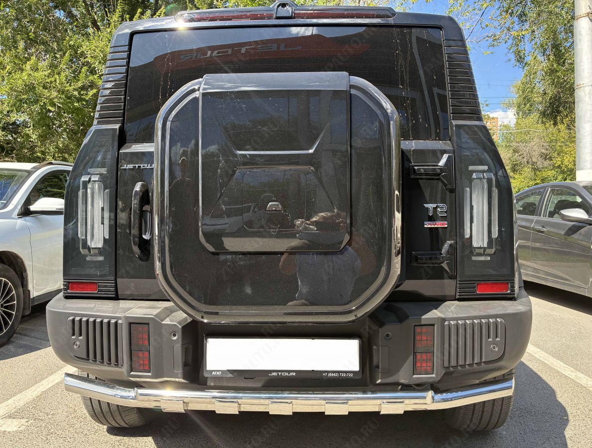 Защита заднего бампера двойная с перемычками для автомобиля JETOUR T2 2024 арт. JET.T2.24.25