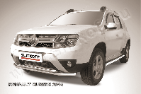 Защита переднего d57+d42 бампера двойная Renault Duster (2015-2021) , Slitkoff, арт. RD15002