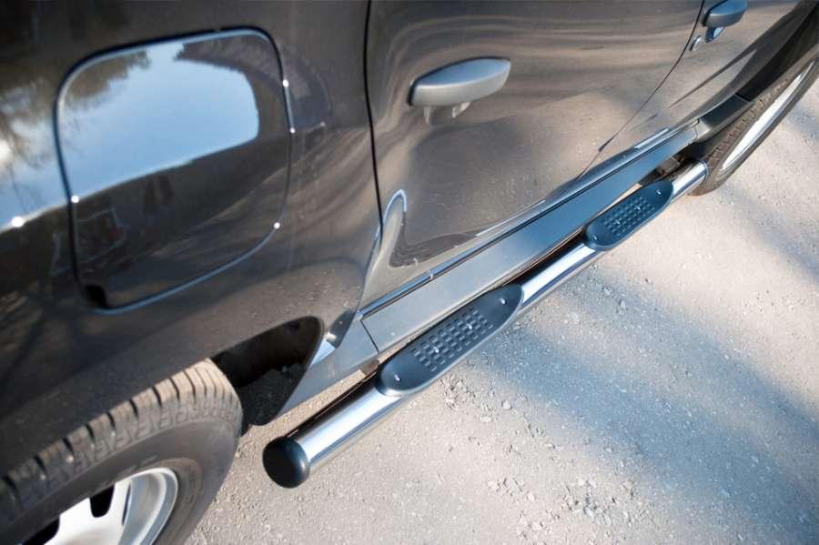 Пороги труба d76 с накладками вариант 2 для Renault Duster 4x2, Slitkoff RD2T-0004392