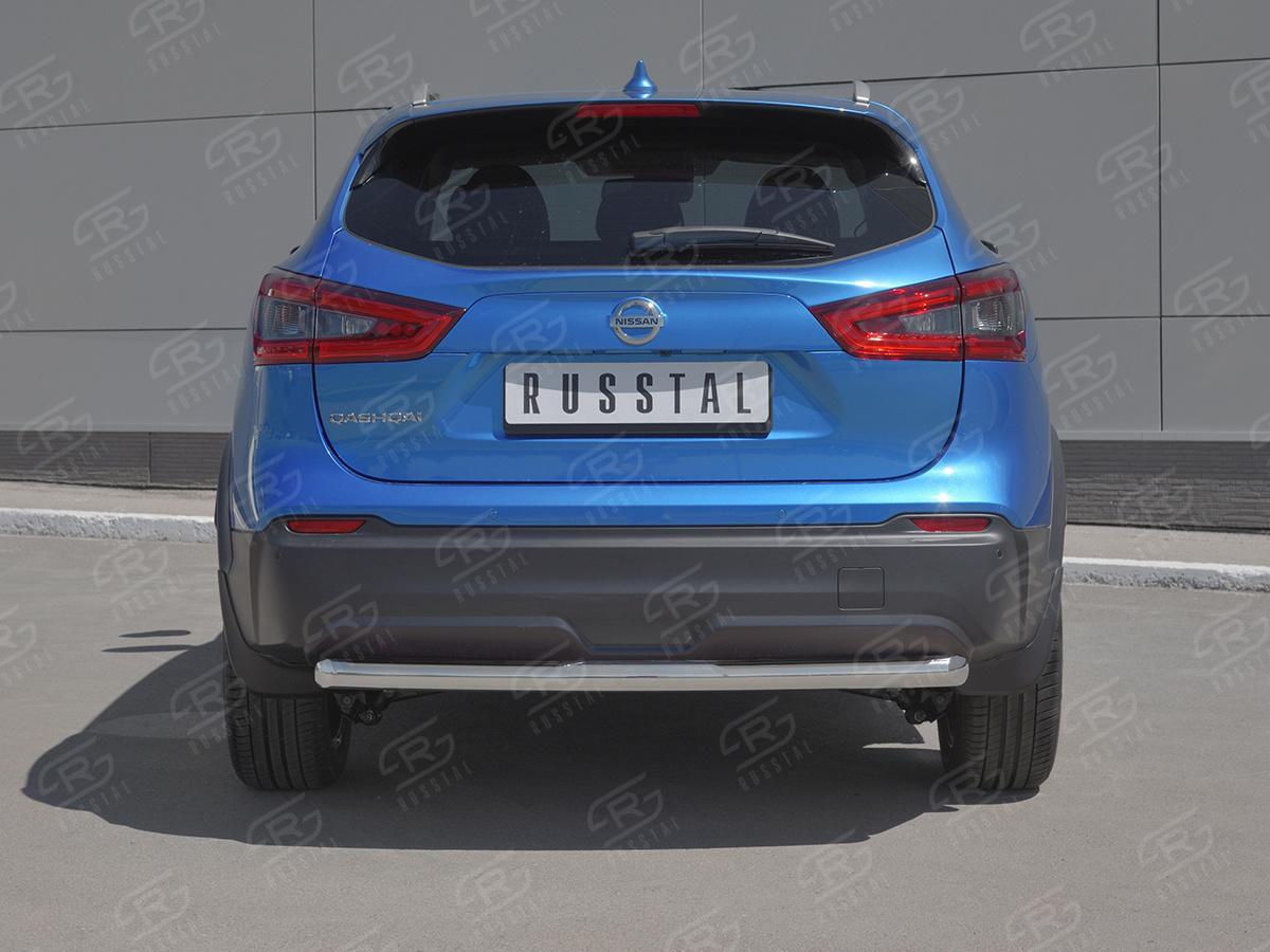 Защита заднего бампера d63 дуга для автомобиля Nissan  QASHQAI 2019, РусСталь NQSZ-003252