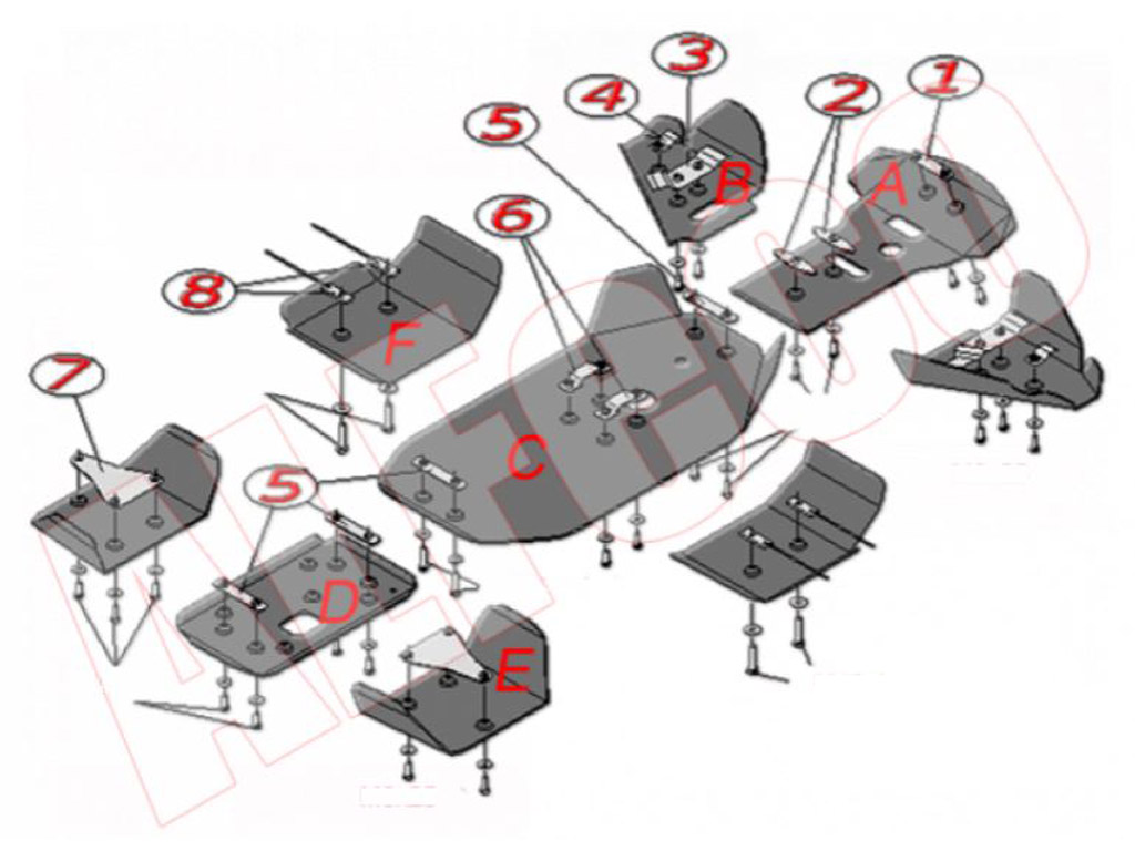 Комплект защиты квадроцикла Stels ATV 300B 2009-, алюминий 4мм, ALFeco, арт. ALF9101al