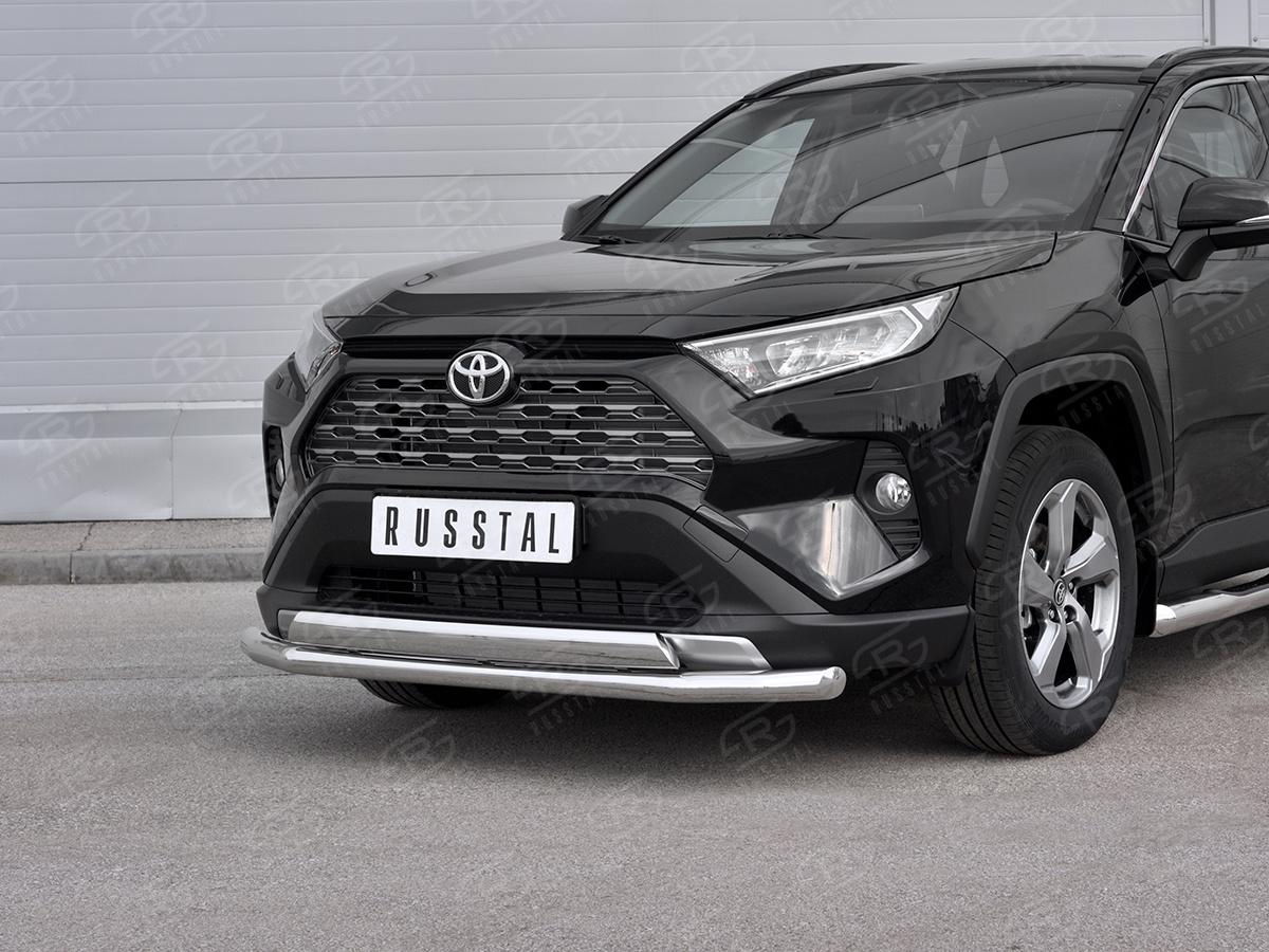 TOYOTA RAV4 2019-  Защита переднего бампера d57 секции-d75х42 дуга TR4Z-003357, Slitkoff