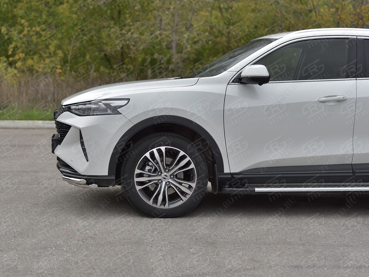 HAVAL F7X 4WD 2022- Защита переднего бампера d42 секции-d42 уголки HF7XZ-004001