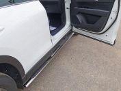 Пороги овальные с накладкой 75х42 мм для автомобиля Mazda CX-5 2017-, TCC Тюнинг MAZCX517-25