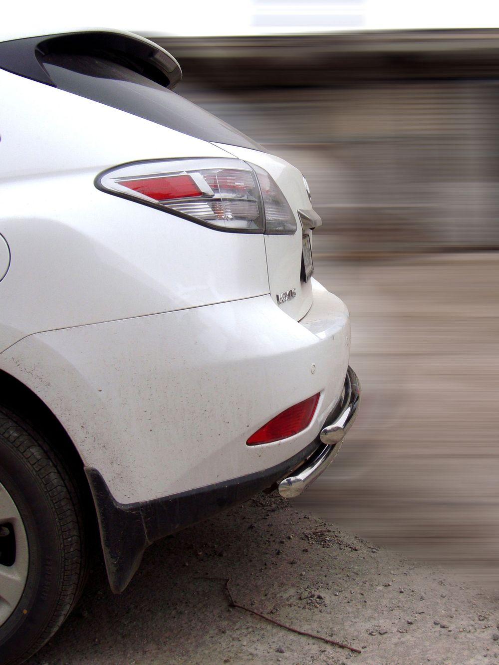 Защита заднего бампера радиусная двойная d-60+53 для Lexus RX 270/350/450h 2009-2012, Технотек RX09_3.1