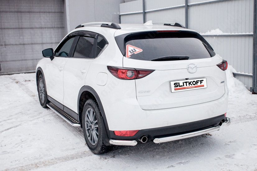 Защита заднего бампера d57 Mazda CX-5 (2017-2023) , Slitkoff, арт. MZCX175-06