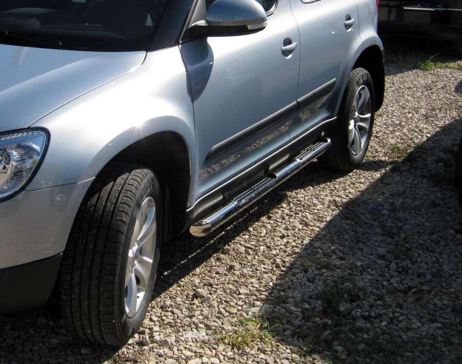 Пороги труба d76 с накладками вариант 1 для Skoda Yeti, Slitkoff SYT-0007431