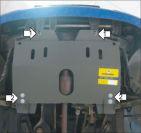 Защита двигателя, кпп стальная Motodor для Hafei Brio 2008- (2 мм, сталь), 04601