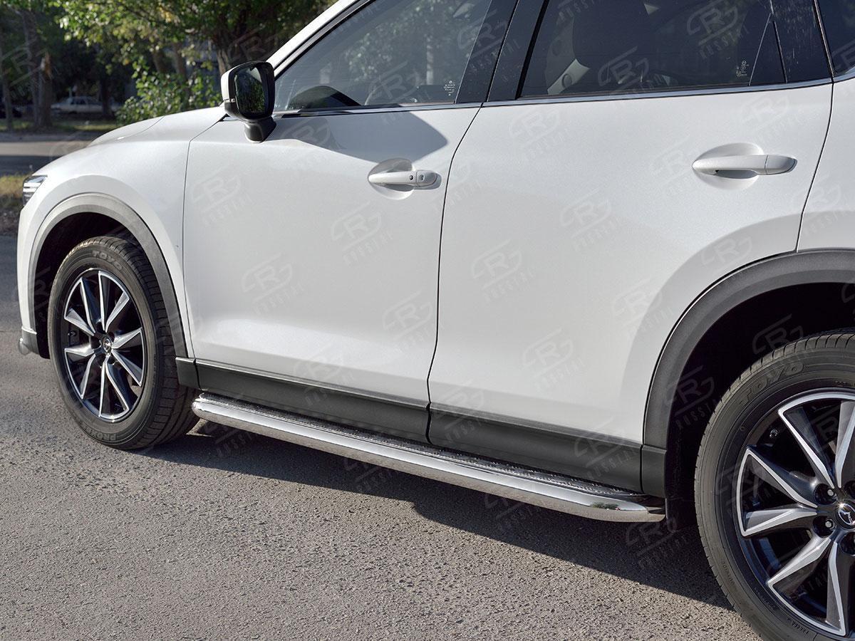 Пороги труба d57 с листом вариант 2 Mazda CX-5 2017, Русталь M5L-0027972, Slitkoff