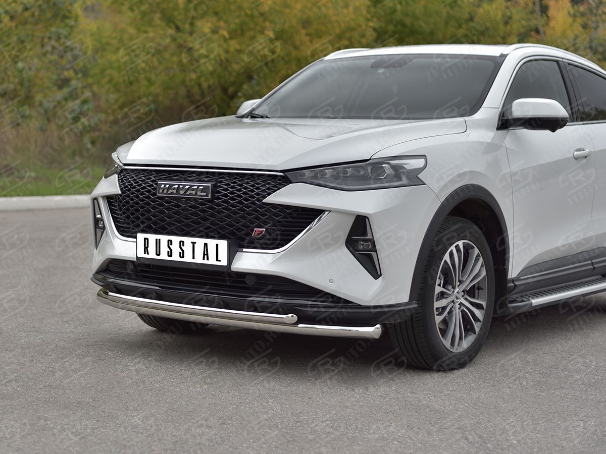 HAVAL F7X 4WD 2022- Защита переднего бампера d57 секции-d42 дуга HF7XZ-004003