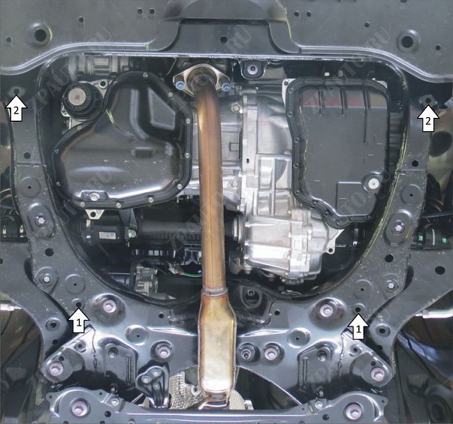 Защита стальная Мотодор (Двигатель, Коробка переключения передач), 2 мм, сталь для Toyota RAV 4 2019- арт. 72504