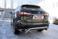 Защита заднего бампера d57 скоба Lexus RX-350 (2015-2019) Black Edition, Slitkoff, арт. LRX15-008BE