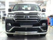 Дуга передняя по низу бампера d76/60 радиусная двойная на Toyota LC 200 2016 Executive), Технотек LCN2016_4.1EX