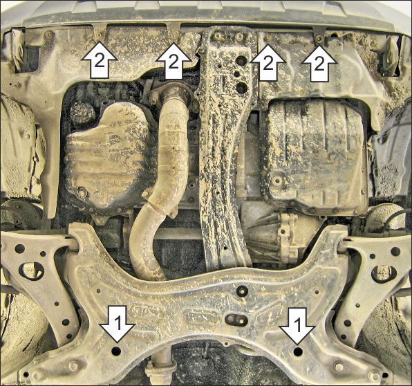 Защита стальная Мотодор (Двигатель; КПП), 2 мм,  Toyota RAV 4  2000-2005 арт. 72518