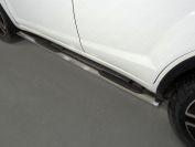 Пороги овальные с накладкой 75х42 мм для автомобиля Lifan X60 2017-, TCC Тюнинг LIFX6017-11