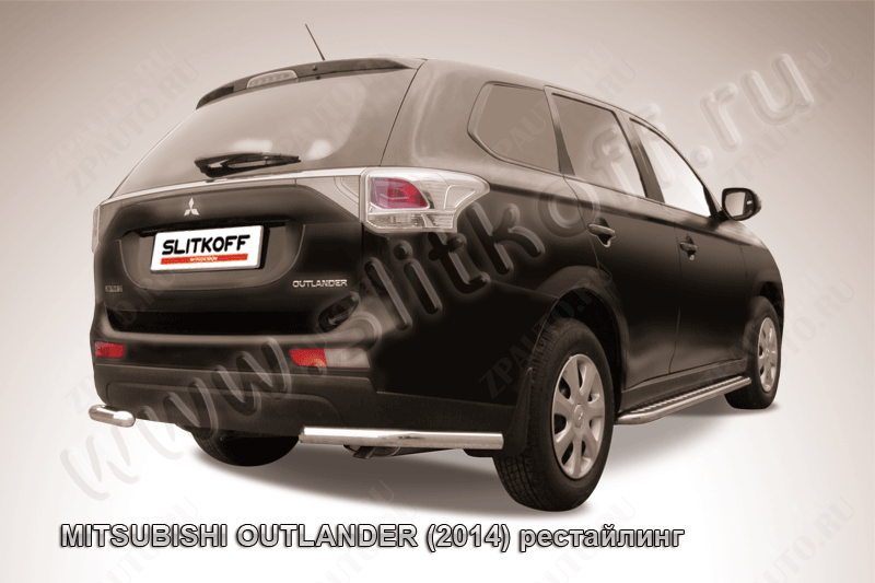 Уголки d57 Mitsubishi Outlander (2014-2015) , Slitkoff, арт. MOUT14-012