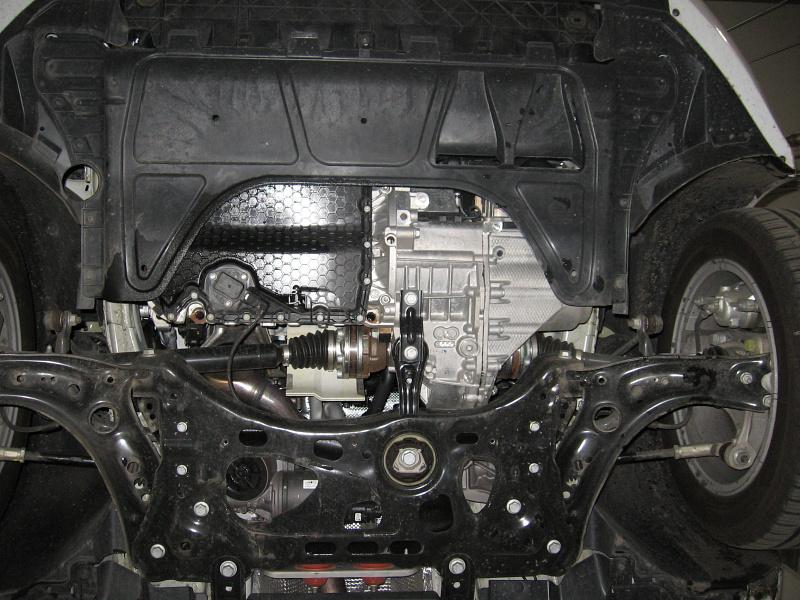 Защита картера и КПП для VOLKSWAGEN Golf VI  2008 - 2013, V-1,2TSI, 1.4TSI, 1.6, 1.8TSI, Sheriff, алюминий 5 мм, арт. 21.1989