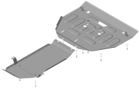 Защита стальная Мотодор (Двигатель, Коробка переключения передач, Раздаточная коробка), 2 мм, сталь для Genesis G80 2017-2021 арт. 70910