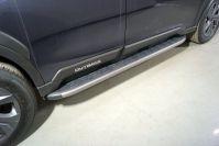 Пороги алюминиевые с пластиковой накладкой (карбон серые)  1820 мм для автомобиля Subaru Outback 2021- арт. SUBOUT21-24GR