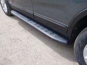 Пороги алюминиевые с пластиковой накладкой (карбон черные)  1720 мм для автомобиля Kia Sorento 2012-, TCC Тюнинг KIASOR12-16BL