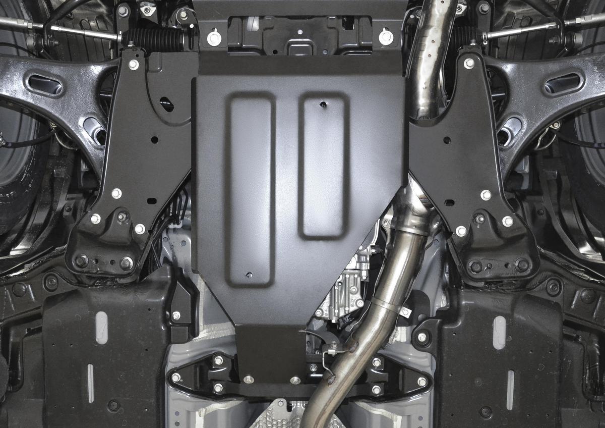 Защита КПП Rival для Subaru Forester V 4WD 2018-н.в., сталь 1.8 мм, с крепежом, штампованная, 111.5435.1