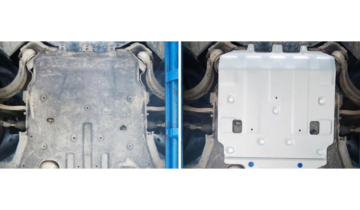 Защита картера Rival для Jaguar XE 2015-2019 2019-н.в., штампованная, алюминий 4 мм, с крепежом, 333.2603.1