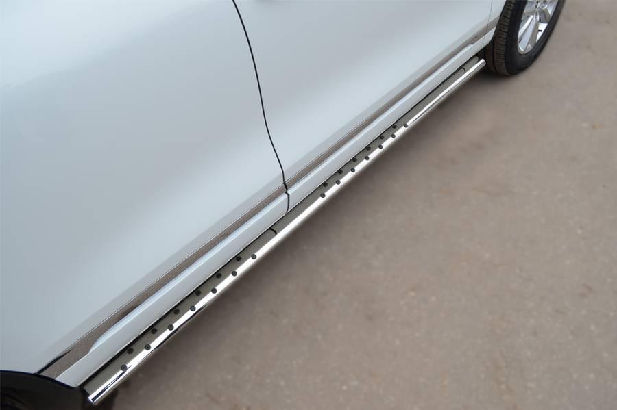 Пороги труба d75x42 с проступью для Volkswagen Touareg 2010, Slitkoff VTT-001071