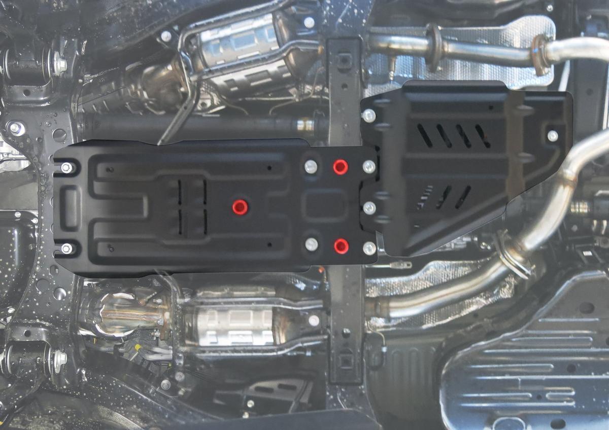 Защита КПП АвтоБроня для Toyota Land Cruiser 200 рестайлинг (V - 4.5D; 4.6) 2015-2021, штампованная, сталь 1.8 мм, с крепежом, 111.09507.1