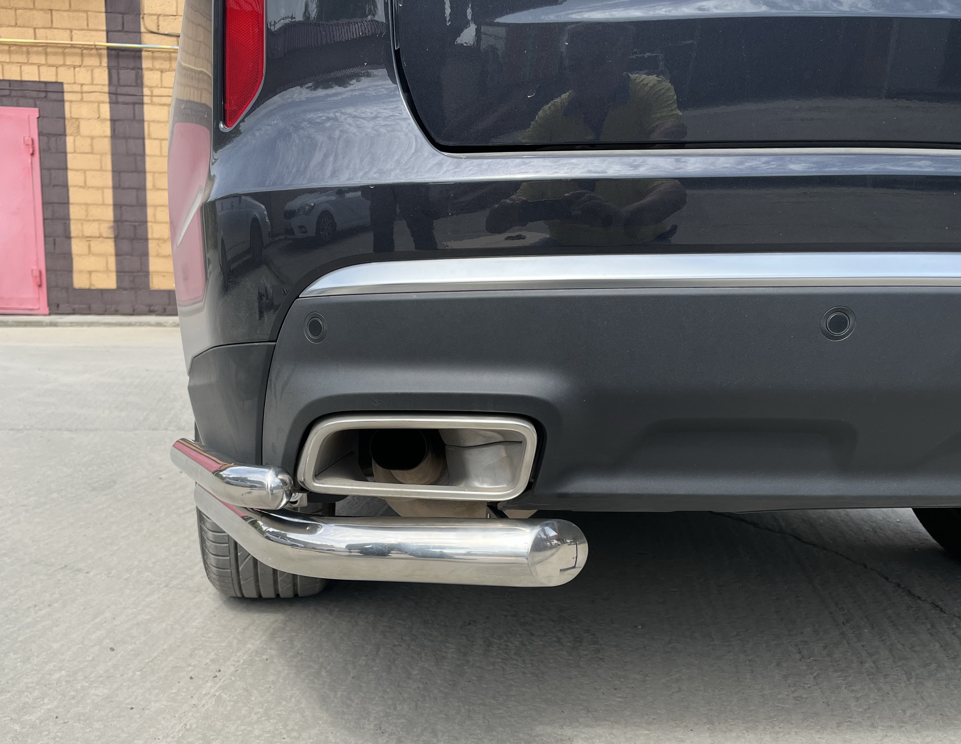 Защита заднего бампера угловая двойная для автомобиля CHERY CheryExeed VX 2022 арт. CHEVX.22.19