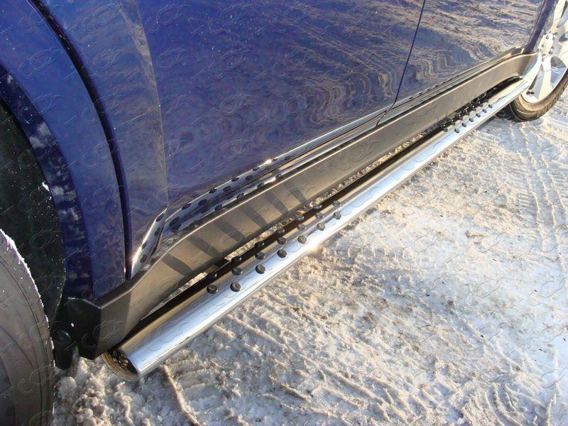 Пороги овальные с проступью 75х42 мм для автомобиля Subaru Outback 2009-2013, TCC Тюнинг SUBOUT10-03