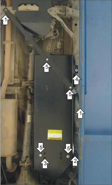 Защита бензобака стальная Motodor для Haval H9 2015- (3 мм, сталь), 13108
