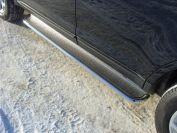 Пороги с площадкой (нерж. лист) 42,4 мм для автомобиля Ford Edge 2014-2015 TCC Тюнинг арт. FOREDG14-08