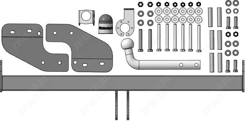 Фаркоп KGM Torres 2023-, тип шара A (оцинкованный), MOTODOR, арт. 92805-A