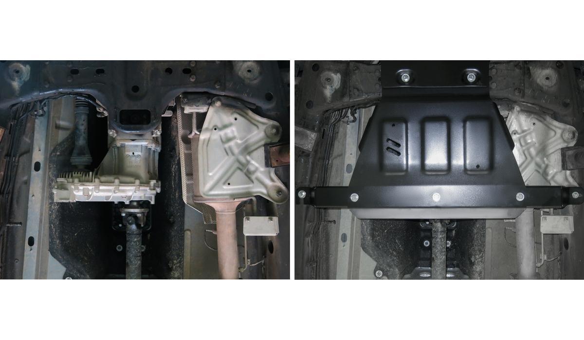 Защита РК АвтоБроня для Volkswagen Amarok I рестайлинг (V - 2.0D; 3.0D) 2016-2019, штампованная, сталь 1.8 мм, с крепежом, 111.05857.1