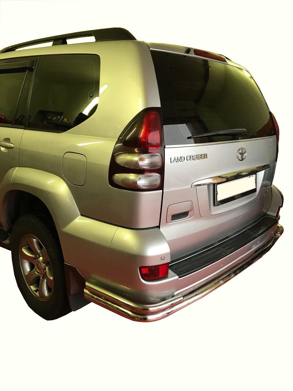 Защита заднего бампера угловая большая для автомобиля TOYOTA Land Cruiser Prado 120     2003-2009, Россия TLCP120.03.21