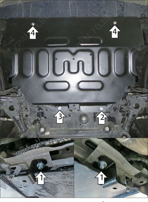 Защита АвтоСтандарт (Двигатель, Коробка переключения передач), 1,5 мм,  для Jetour X70 Plus  2023- арт. 59012