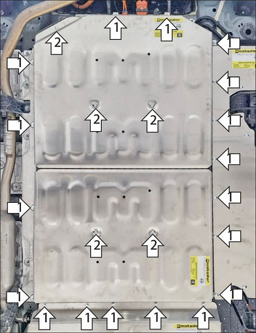 Защита алюминиевая Мотодор (Аккумуляторная батарея), 4 мм,  Li L9  2024- арт. 349909