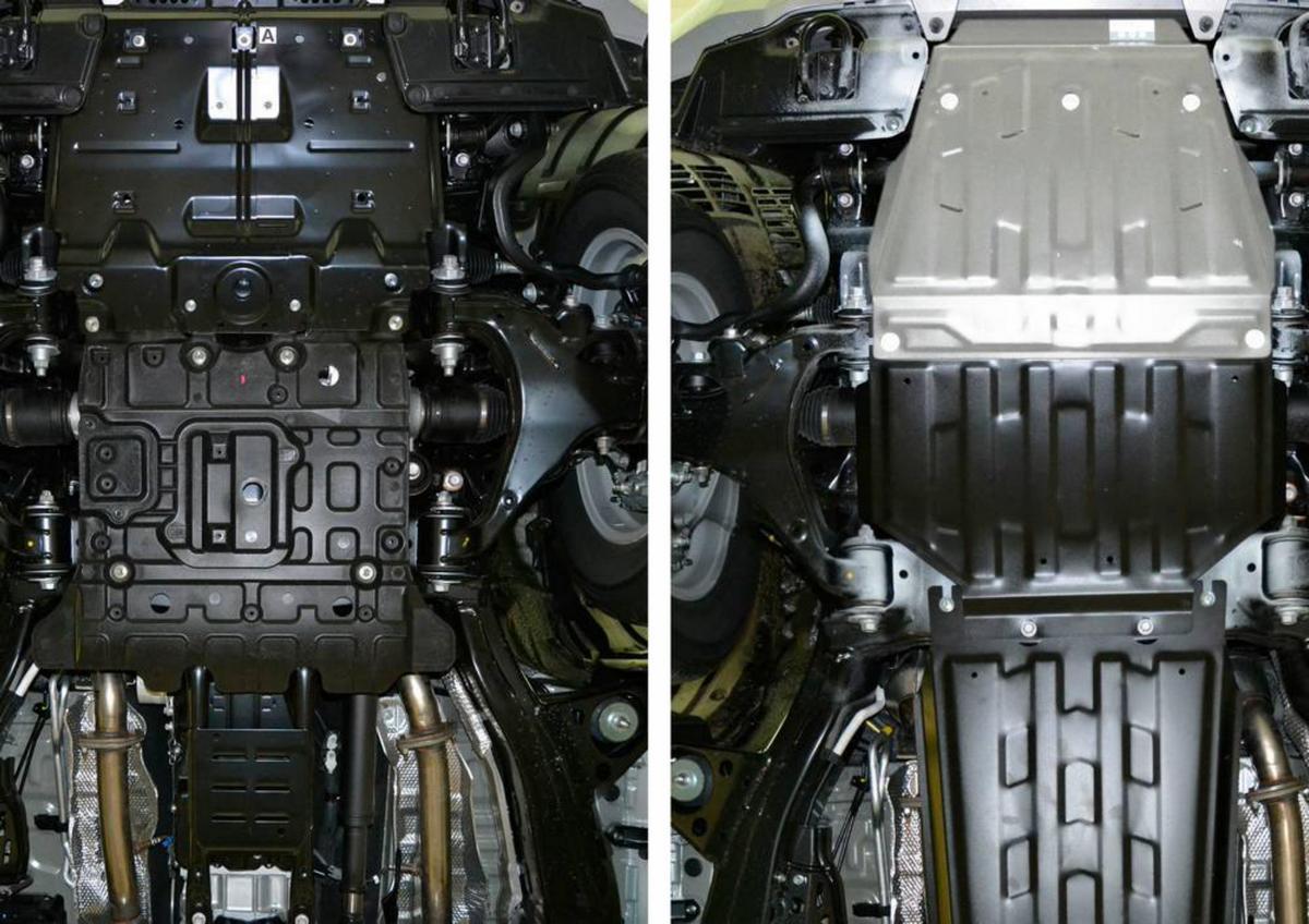 Защита картера Rival (часть 1) для Lexus LX III 2007-2015, штампованная, алюминий 4 мм, с крепежом, 333.5713.2