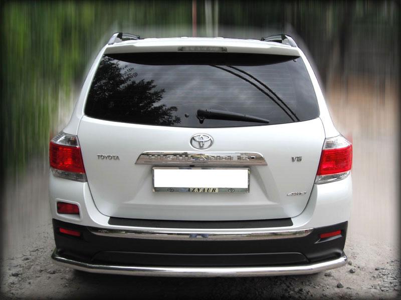 Защита заднего бампера полноразмерная d-60 для Toyota Highlander 2010, Технотек HYG_2010_3.1 HYG2010_3.1