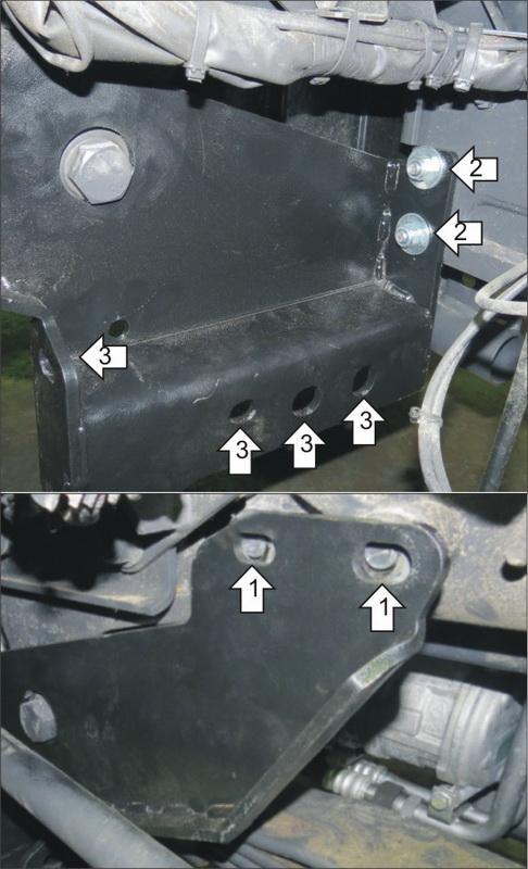 Защиты Грузовые Motodor (Дополнительный кронштейн), 8 мм, Сталь для Mercedes-benz Actros 2016- арт. 21212