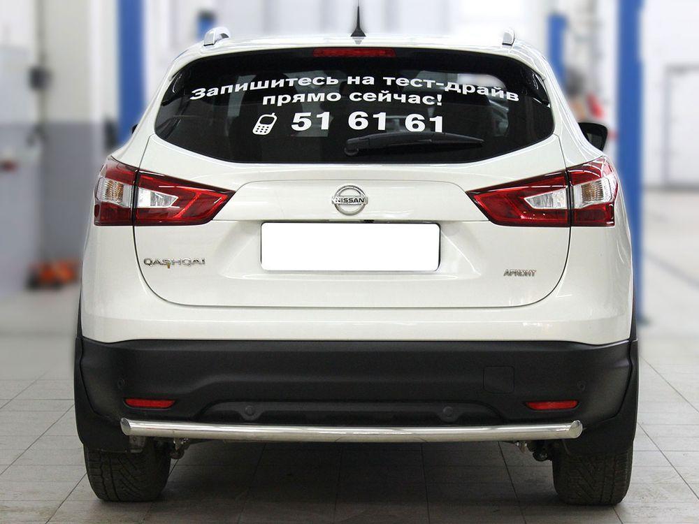 Защита заднего бампера одинарная радиусная d-53 для Nissan Qashqai 2014, Технотек NQ_3