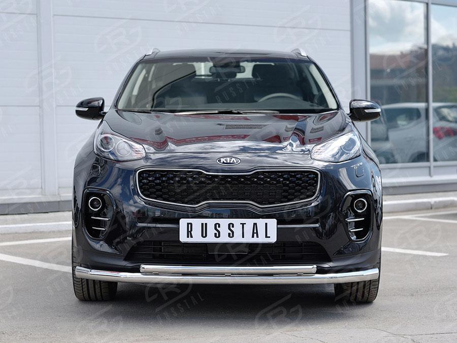 Защита переднего бампера d57/42 Kia Sportage 2016, Slitkoff KSZ-002285